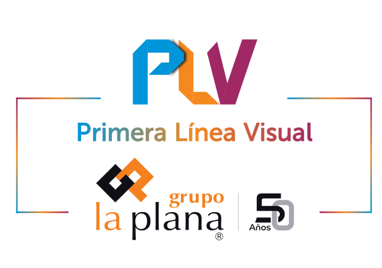 Logotipo de Primera Linea Visual y Grupo la Plana, 50 años