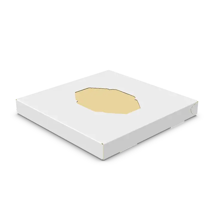 Caja automontable con tapa y ventana